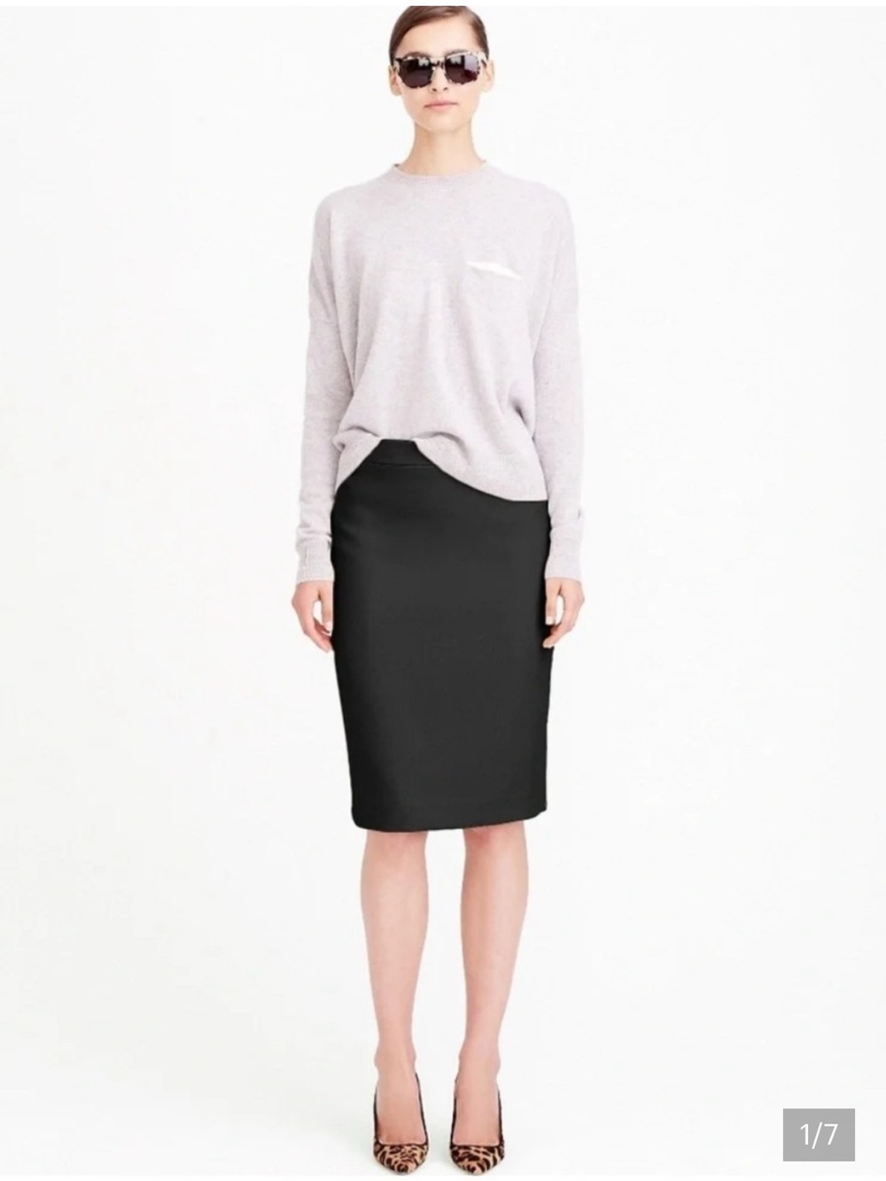 J. Crew Black Tailored Pencil Skirt